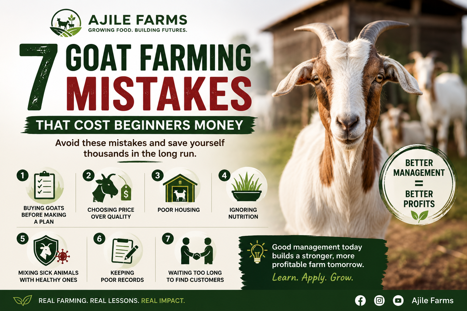 🐐 7 Goat Farming Mistakes That Cost Beginners Money